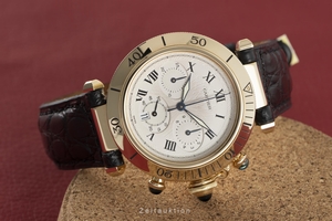 Cartier Pasha chronograph 18 ct gold quartz Kal. 053 Ref. 09601