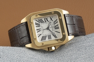 Cartier Santos 100 18 ct gold automatic Kal. 076 Ref. 2880