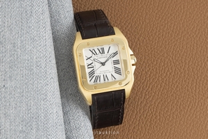 Cartier Santos 100 18 ct gold automatic Kal. 076 Ref. 2880