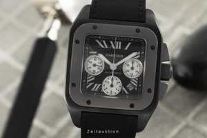 Cartier Santos 100 chronograph steel / titanium automatic Kal. 8630 Ref. W2020005, 3104
