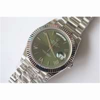 Rolex Day-Date Oyster Fluted Roman Markers Blue & Green Dial Bracelet BP Swiss