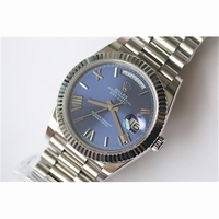 Rolex Day-Date Oyster Fluted Roman Markers Blue & Green Dial Bracelet BP Swiss
