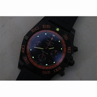Breitling Chronomat Raven PVD Orange Inner Bezel Black Dial Rubber A7750