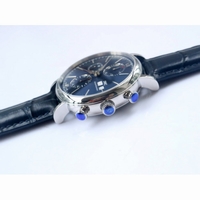 Portofino Chrono SS Blue Dial Blue Leather Strap A7750 ZF