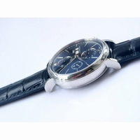 Portofino Chrono SS Blue Dial Blue Leather Strap A7750 ZF