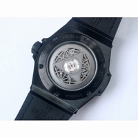 Big Bang Unico Sang Bleu PVD Case SS Skeleton Dial Black Gummy Strap HUB1213 TMF