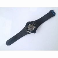 Big Bang Unico Sang Bleu PVD Case SS Skeleton Dial Black Gummy Strap HUB1213 TMF