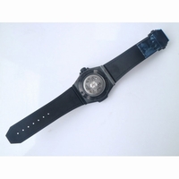 Big Bang Unico Sang Bleu PVD Case SS Skeleton Dial Black Gummy Strap HUB1213 TMF