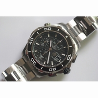 Aquaracer 500M Calibre 16 SS Chrono Black with Ceramic bezel