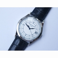 Calatrava 5296G RG & SS  Blue Hand White Dial Leather Strap 324SC ZF