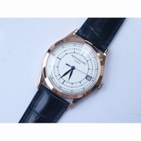 Calatrava 5296G RG & SS  Blue Hand White Dial Leather Strap 324SC ZF
