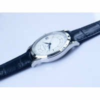 Calatrava 5296G RG & SS  Blue Hand White Dial Leather Strap 324SC ZF