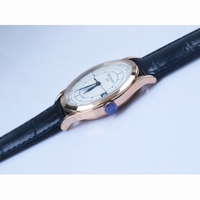 Calatrava 5296G RG & SS  Blue Hand White Dial Leather Strap 324SC ZF