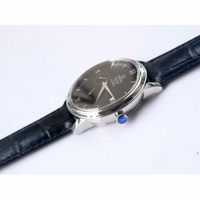 De Ville Prestige Real PR SS Black & White Dial Black Leather Strap MIYOTA 9015 ZF
