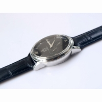 De Ville Prestige Real PR SS Black & White Dial Black Leather Strap MIYOTA 9015 ZF