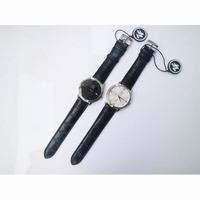 De Ville Prestige Real PR SS Black & White Dial Black Leather Strap MIYOTA 9015 ZF