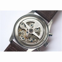 IWC Pilot Chrono SS 387808 Black Dial Brown Leather ZF A7750