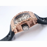 RM052 RG Real Tourbillon Skeleton Skull Dial Black Rubber Strap EURF 