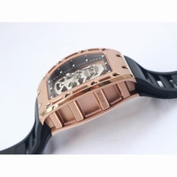 RM052 RG Real Tourbillon Skeleton Skull Dial Black Rubber Strap EURF 