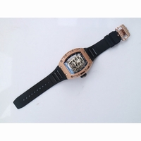 RM052 RG Real Tourbillon Skeleton Skull Dial Black Rubber Strap EURF 