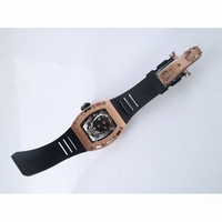 RM052 RG Real Tourbillon Skeleton Skull Dial Black Rubber Strap EURF 