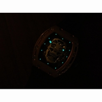 RM052 RG Real Tourbillon Skeleton Skull Dial Black Rubber Strap EURF 