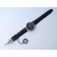 Portofino Chrono Black Dial Black Leather Strap A7750 ZF