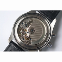 IWC Pilot Chrono SS IW3878 Silver Dial Black Leather A7750
