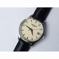 Calatrava 5227 Black & White Dial Leather Strap 324CS ZF