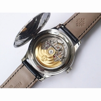 Calatrava 5227 Black & White Dial Leather Strap 324CS ZF