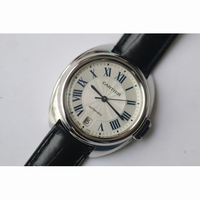 Cle de Cartier White Textured Dial Blue Marker Leather V6F MIYOTA9015