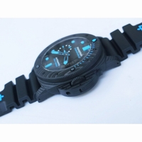 Pam 1616 Carbotech 47mm Blue Markers Black Dial Rubber Strap P.9010 Clone VSF