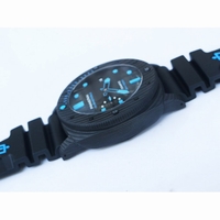 Pam 1616 Carbotech 47mm Blue Markers Black Dial Rubber Strap P.9010 Clone VSF