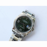 Rolex DateJust 36mm 126200 Fluted Bezel Diamond Roman Markers Grey & Green Dial Bracelet A2836 & A2813 BP