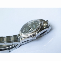 Rolex DateJust 36mm 126200 Fluted Bezel Diamond Roman Markers Grey & Green Dial Bracelet A2836 & A2813 BP