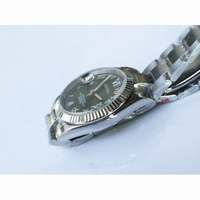 Rolex DateJust 36mm 126200 Fluted Bezel Diamond Roman Markers Grey & Green Dial Bracelet A2836 & A2813 BP