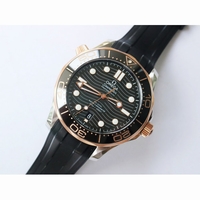 2018 Seamaster Diver 300M SS RG Ceramic Bezel Black Dial Rubber Strap A8800 VSF