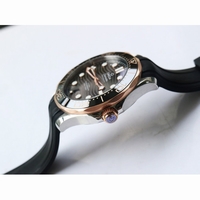 2018 Seamaster Diver 300M SS RG Ceramic Bezel Black Dial Rubber Strap A8800 VSF