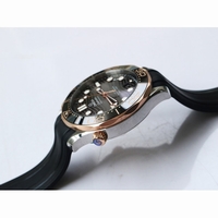 2018 Seamaster Diver 300M SS RG Ceramic Bezel Black Dial Rubber Strap A8800 VSF