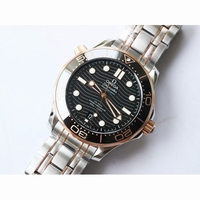 2018 Seamaster Diver 300M SS RG Ceramic Bezel Black Dial Two Tone Bracelet A8800