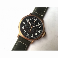 Pilot Type 20 Chronograph Real Bronze Black Dial Green Nubuck Strap XF A7750