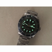 Heritage 2016 Black Bay Shield Blue Bezel Black Dial Bracelet A2824