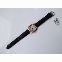 Cartier Santos RG Silver Dial Black Croco Strap Ronda Quartz