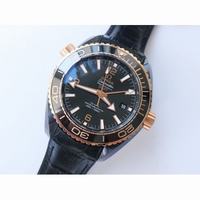 Planet Ocean 45.5mm Deep Gold Real Ceramic Black Dial Leather VSF A8906 Super Clone
