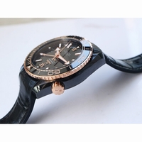 Planet Ocean 45.5mm Deep Gold Real Ceramic Black Dial Leather VSF A8906 Super Clone