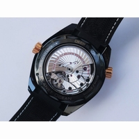 Planet Ocean 45.5mm Deep Gold Real Ceramic Black Dial Leather VSF A8906 Super Clone