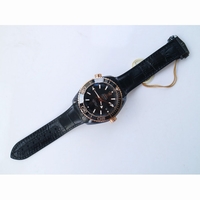 Planet Ocean 45.5mm Deep Gold Real Ceramic Black Dial Leather VSF A8906 Super Clone