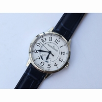 Rendez-Vous Night & Day Polished Bezel White Textured Dial Blue Leather Strap A898 ZF