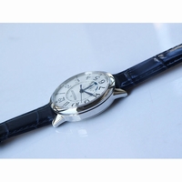 Rendez-Vous Night & Day Polished Bezel White Textured Dial Blue Leather Strap A898 ZF