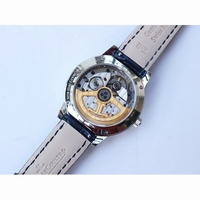 Rendez-Vous Night & Day Polished Bezel White Textured Dial Blue Leather Strap A898 ZF